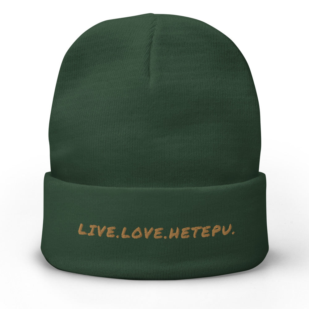 LIVE.LOVE.HETEPU Embroidered Beanie - Hetepu