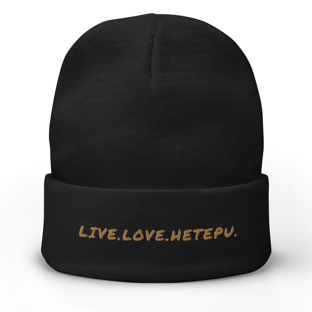LIVE.LOVE.HETEPU Embroidered Beanie - Hetepu