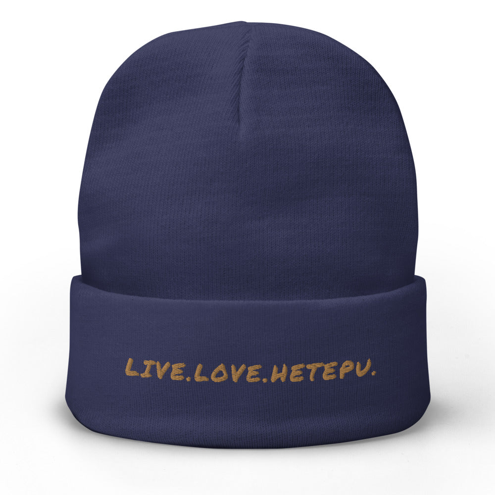 LIVE.LOVE.HETEPU Embroidered Beanie - Hetepu