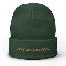 Load image into Gallery viewer, LIVE.LOVE.HETEPU Embroidered Beanie
