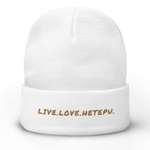 Load image into Gallery viewer, LIVE.LOVE.HETEPU Embroidered Beanie
