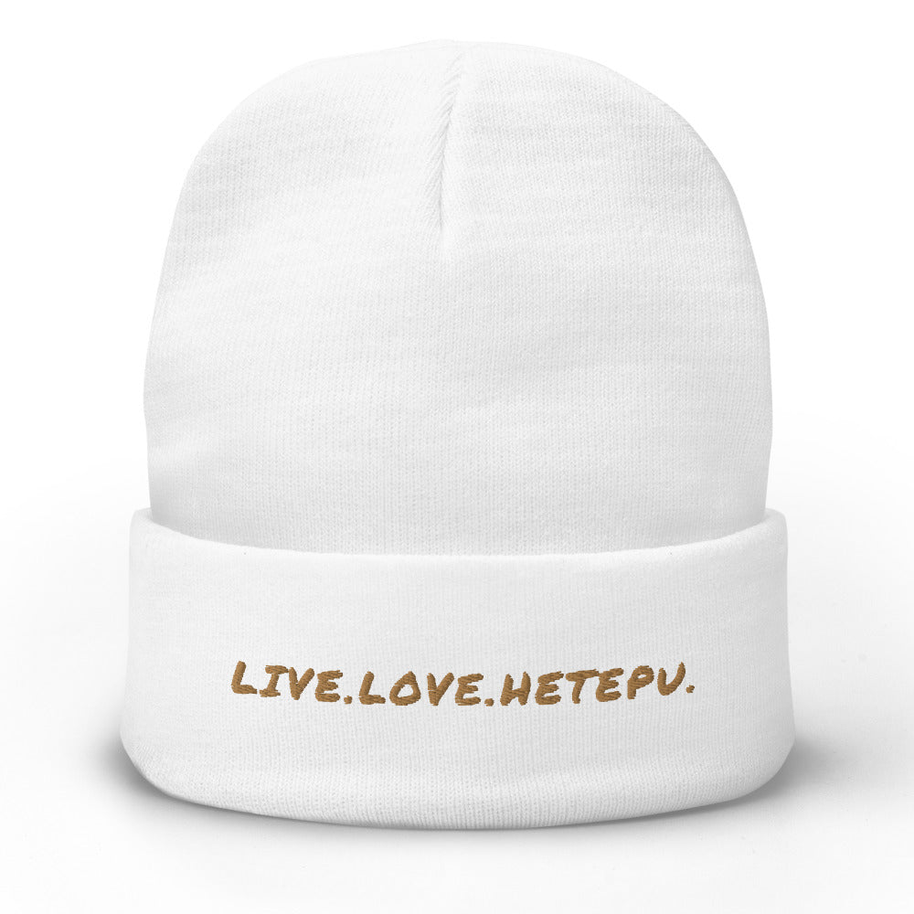 LIVE.LOVE.HETEPU Embroidered Beanie